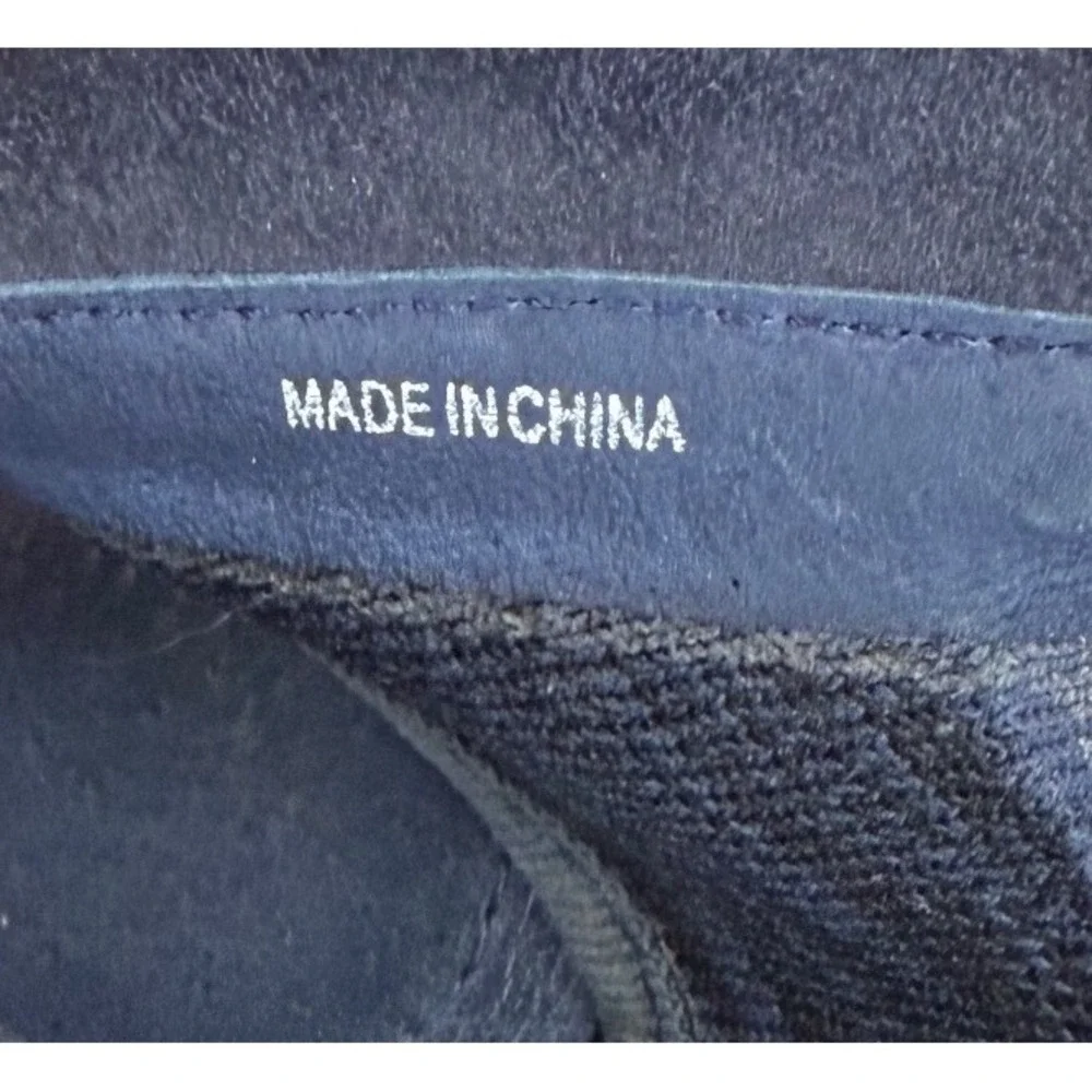 Eileen Fisher Knit Platform Sandals Women 8 Navy Blue Back Zip High Top